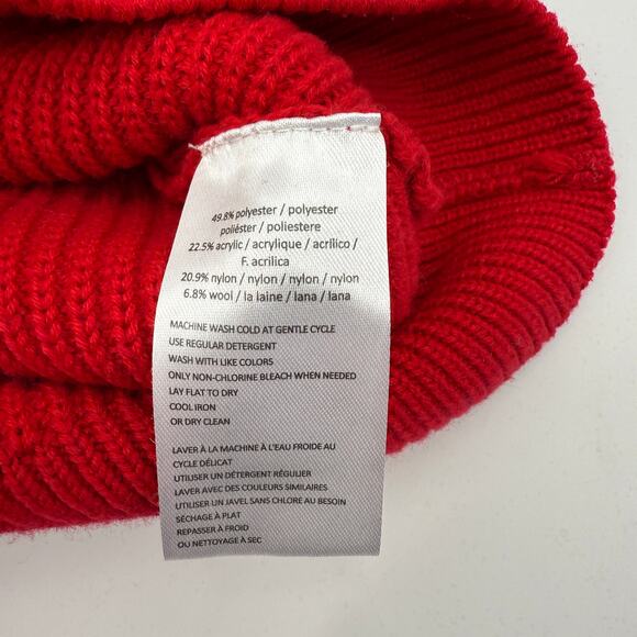 H HALSTON Womens Lace Yoke Wool Blend Cardigan Size L Red Black Whimsygoth - Picture 6 of 8